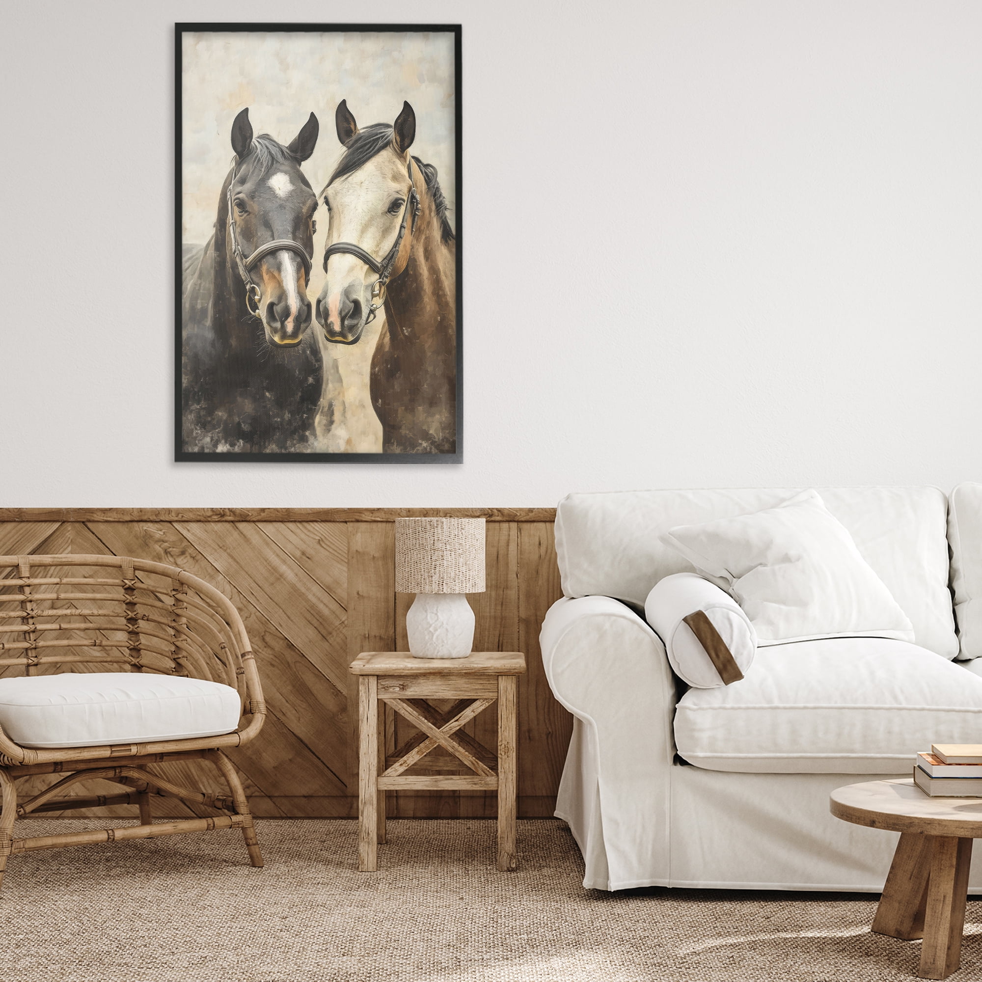 Stupell Industries Pair of Horses in Harmony Black Framed Giclee Art, design by Creative Studio