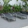 thumbnail image 3 of LeisureMod Marlin Modern Outdoor Chaise Lounge Arm Chair with Grey Powder Coated Aluminum Frame for Patio and Backyard Garden, Set of 2 (Black), 3 of 12