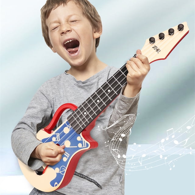 Clearance! JMYHOAM Kids Guitar Ukulele Beginner Musical Instrument 15 Inches With 4 Strings Mini Guitar For Skill Improving Kids Play Early Educational Pre School Children Toddler