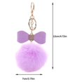 thumbnail image 3 of justharion Cute Plush Hairball Fashion Keychain PU Decoration Portable Keyring Waist Key Chain Ornament Ring Decorative Accessory Red, 3 of 9