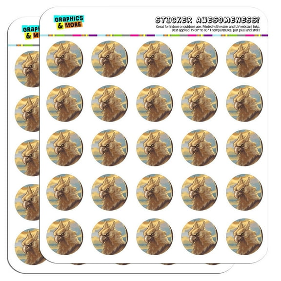 Gryphon Griffin Fantasy 1" Scrapbooking Crafting Stickers