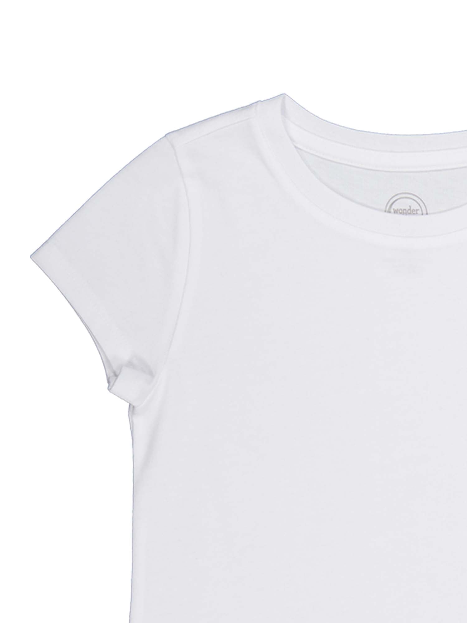 Wonder Nation Girls Kid Tough Tee with Short Sleeves, Sizes 4-18 & Plus