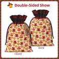 thumbnail image 2 of Rocae Cups of Tea Print Christmas Drawstring Linen Gift Bag with Drawstrings Treat Bag Goody Present Bags for Christmas Party Favor, 2 of 8