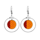 thumbnail image 1 of La impresion repeticion tela naranja arte colorido Los pendientes cuelgan del aro de la joyería del círculo de la gota Unbranded M, 1 of 3