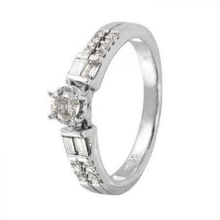 Ladies 0.51 Carat Diamond 14K White Gold Ring