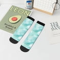 thumbnail image 7 of Fuzoiu Blue Marble Print Adult Socks, Crew Moisture-wicking Socks, Unisex Cushion Crew Socks,Casual Sports Ankle Socks, 7 of 7
