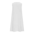 thumbnail image 6 of ZHUGeLI Women's Summer Dresses Solid Color Casual Sleeveless Cotton Linen Loose Fitting Dress with Pockets, 6 of 7