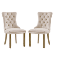 thumbnail image 5 of Tcbosik Upholstered Velvet Chairs Set of 2, Dining Chair with Button Tufted Back, Modern Accent Chair with Solid Wood Legs for Kitchen, Easy Assembly, Beige, 5 of 11