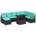 thumbnail image 2 of vidaXL 9 Piece Garden Sofa Set with Cushions Black Poly Rattan, 2 of 5