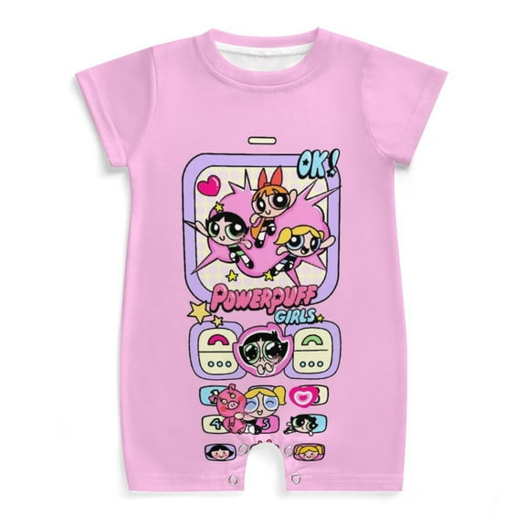 The Powerpuff Girls Baby Romper Short Sleeve Bodysuits Soft Rompers Summer Clothes One-Piece Jumpsuits Outfits 0-3M