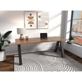 thumbnail image 2 of Serenity A-Frame Writing Office Desk for Home and Office, 72"x30" with Walnut Pattern Top, Black Frame, 2 of 5
