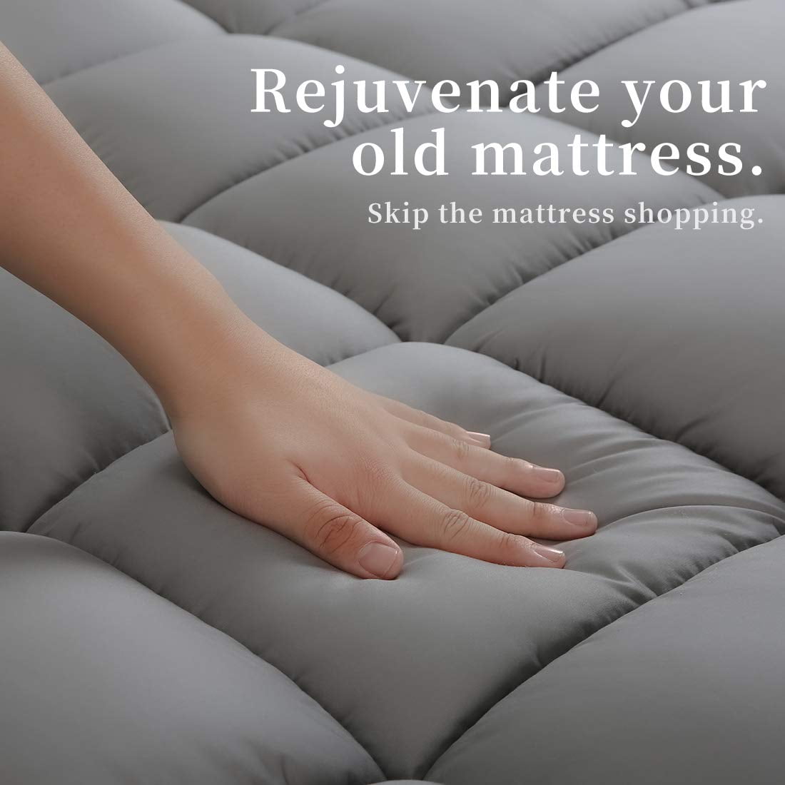 Extra Thick Twin Size Mattress Topper Pillow Top Mattress Cover Quilted