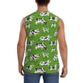 thumbnail image 4 of Easygdp Cows With Calfs Green Men's Breathable Tank Tops Sleeveless Sporty T Shirts for Basketball, Mountaineering, Bodybuilding -Small, 4 of 8