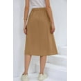thumbnail image 6 of Womens Midi Skirts with Pockets A-Line Casual High Waist Elastic Western Flowy Skirts for Women Army Green XXL, 6 of 6
