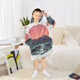 thumbnail image 6 of FORMRS Wearable Blanket Hoodie with Sleeves for Kids Cozy Flannel Sweatshirt, Abstract Elephant, 6 of 7