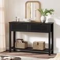thumbnail image 5 of Rattan Console Table with 2 Storage Drawers, Rattan Entryway Table with Natural Rattan Sliding Door, Console Sofa Table for Living Room, Study, Entryway Or TV Wall, 5 of 7