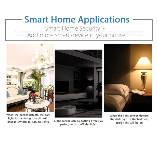Tuya Light Sensor Zigbee Smart Phone Household Improvement APP Detector 0-1000LUX Indoor Household Automation Detection Device for Lamp Switch