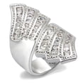 thumbnail image 1 of Bague en Laiton Rhodié avec AAA Grade CZ&44; Clair - Taille 10, 1 of 1