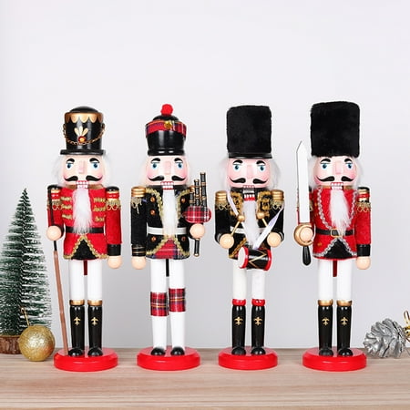 

Yesbay Nutcracker Puppet Traditional Handwork Indoor Decorate Pine Nutcracker Figurine Wooden Puppet Ornaments for Gifts