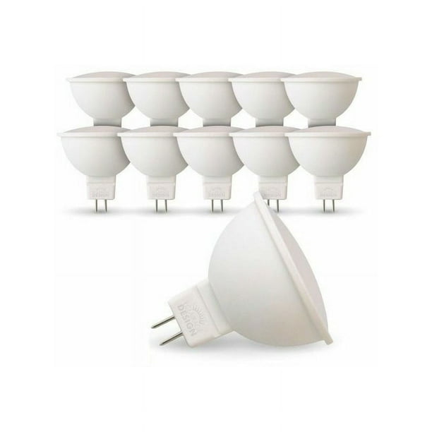 Bombilla LED MR16 de bajo consumo, larga vida útil de 25 000 horas para iluminación de acento, base GU5.3, lámpara no regulable de 5 W con brillo instantáneo para entornos domésticos, de oficina y de
