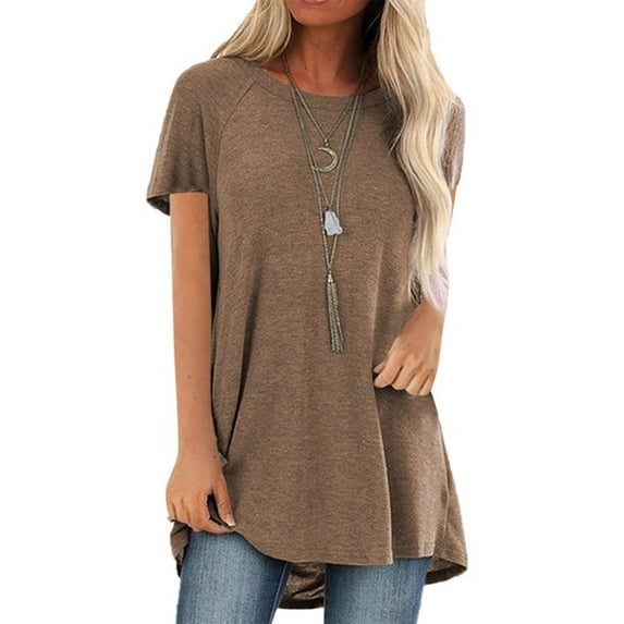 Uhndy Women Short Sleeve Loose T Shirts,Long Sleeve Oversized Vintage Plaid Pullover V Neck Top-LQ