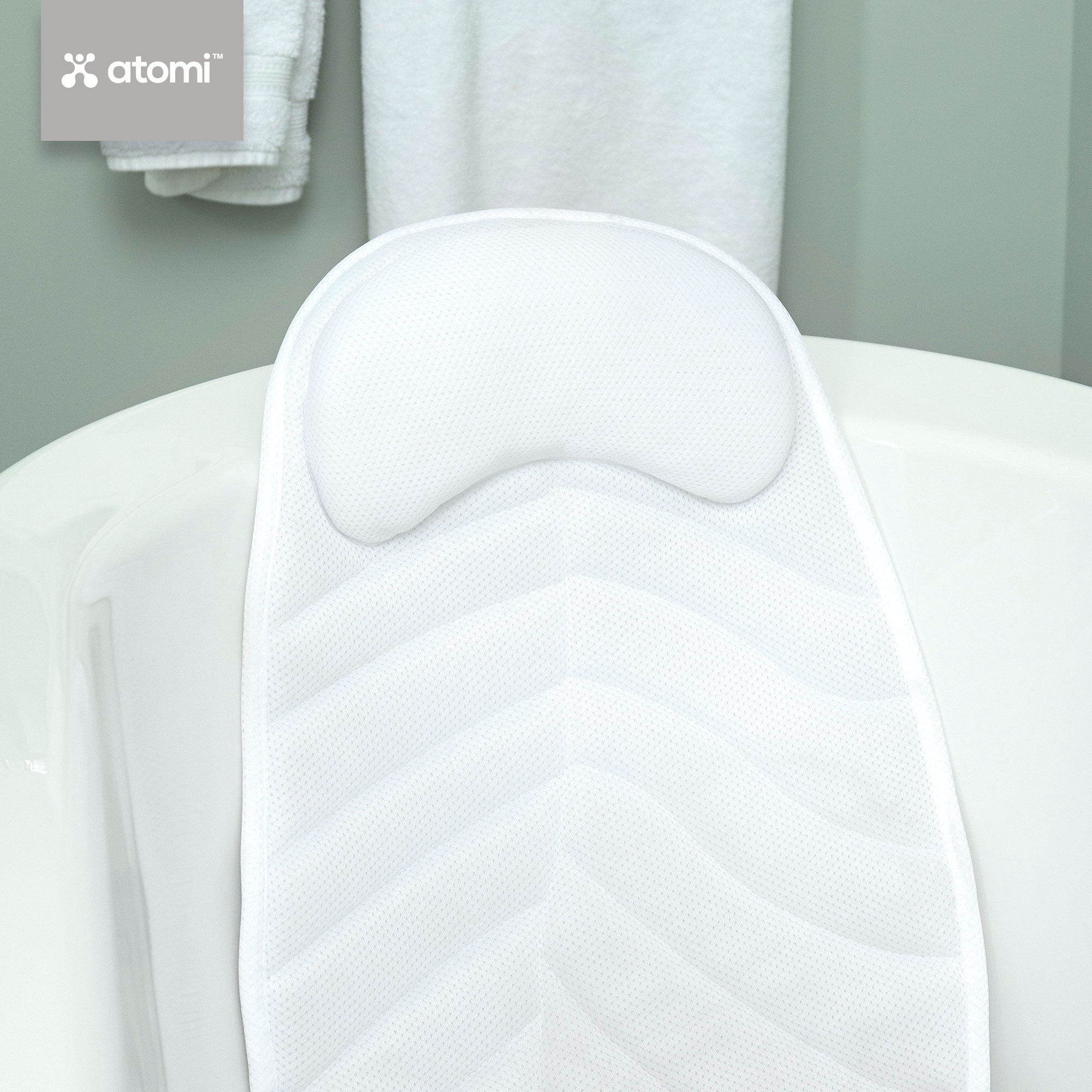 Atomi 48 Inch White Luxury Leaf Shaped Full Body Bath Pillow