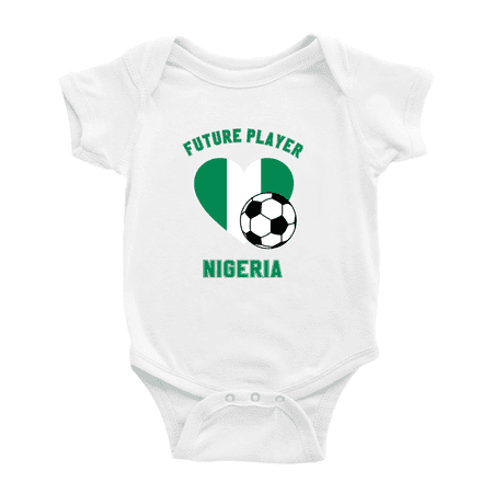

Future Soccer Player Nigeria Soccer Fan Cute Baby Romper (White 0-3 Months)