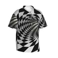 thumbnail image 2 of Bixox Men's Hawaiian Shirts Men's 3D Vortex Illusion Print Short-Sleeve Shirt-Large, 2 of 8
