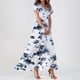 thumbnail image 2 of vestidos de verano para mujer vestidos maxi casuales de manga corta lindos vestidos maxi florales vestidos de invitados de boda vestidos fluidos de gasa azul real / s, 2 of 8