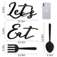thumbnail image 4 of Acered Black Sturdy Eat Sign Fork and Spoon Wall Decor with Hooks- Rustic Wood EAT Sign Fork and Spoon for Kitchen Farmhouse Kitchen Wall Decoration, Gifts, 4 of 4