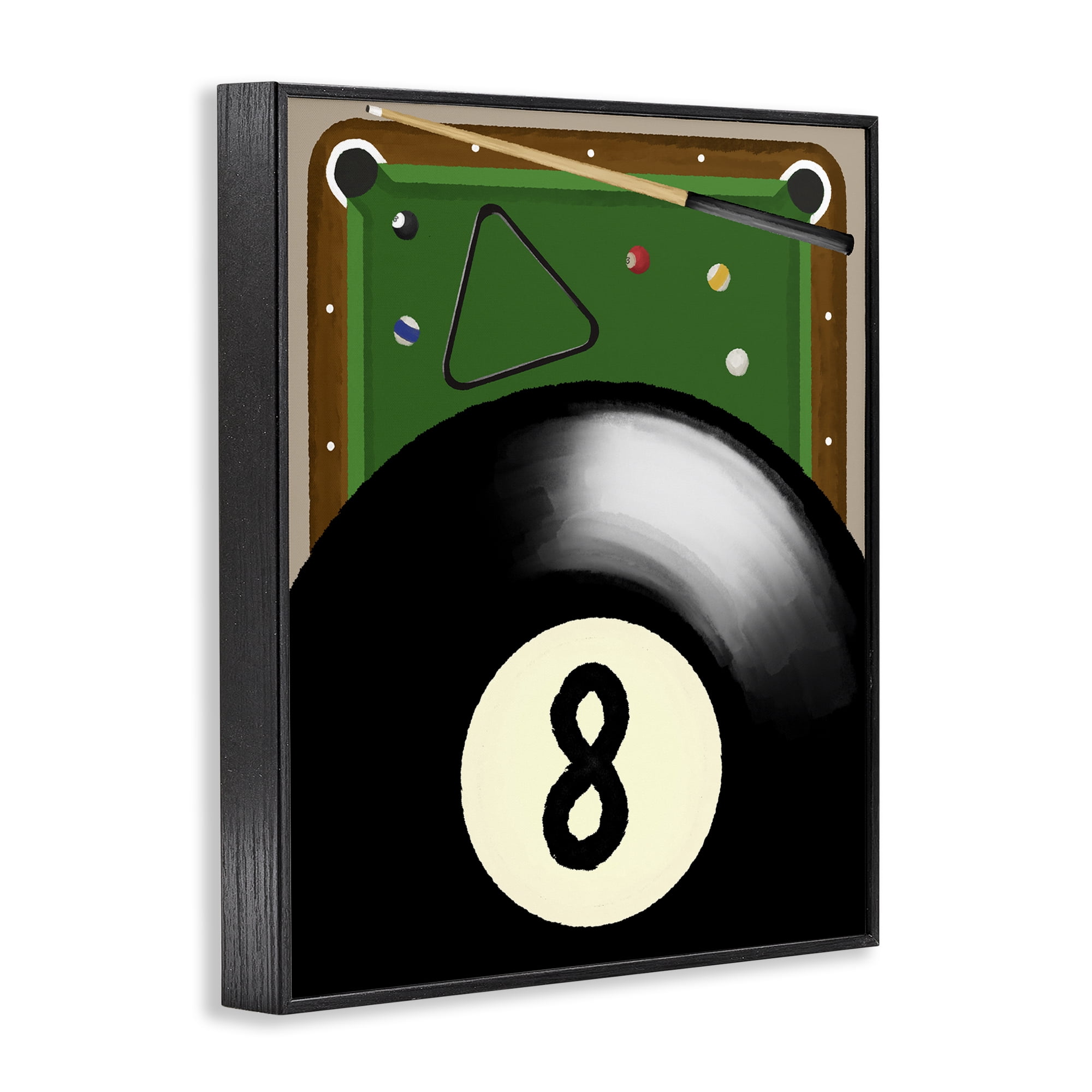 Stupell Industries Billiard Table & Balls Black Framed Giclee Art, design by Jennifer Stith