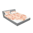 thumbnail image 2 of Ambesonne Peach Fitted Sheet & Pillow Sham Set, Heart Shaped Blossoms, King, Salmon Peach, 2 of 2