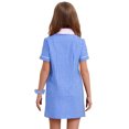 thumbnail image 2 of zdhoor Robe Courte Fille Col Patineuse Tunique Décontractée Mignonne Uniforme Scolaire Enfants Robe de Fête pour l'Été Bleu 12, 2 of 5
