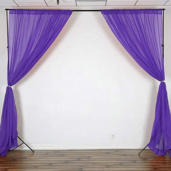 AK-Trading Chiffon Drapes Panels for Wedding Events & Decor- Backdrop Draping Curtains (58" x 168", Purple)