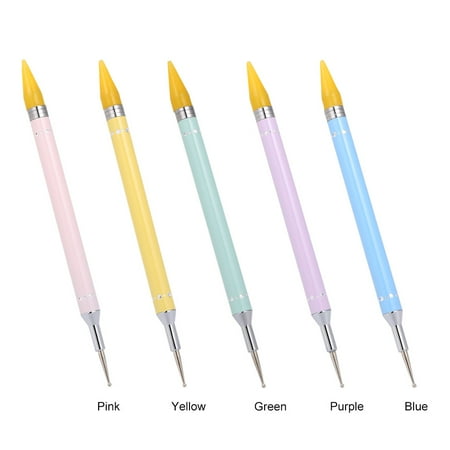 Nail Ends - Nail Art Wax Dotting Pen Dual-ended Pencils Rhinestone Picker Nail Tools Steel Rhinestone Handle Nail Art Dotting