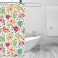 thumbnail image 2 of Shower Curtain, Turtle Flower Waterproof Fabric Plastic Shower Curtain, Drying Fast Bathroom Curtain with 9 Buttonholes, Ruffle Shower Curtain 60x72in, 2 of 8