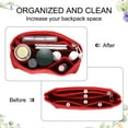 thumbnail image 4 of Organizador de bolso Uxcell, organizador de mano de fieltro pequeño, almacenamiento de mini bolsa y forro interior con cremallera para mochila chic, tote y bolsas de hombro, caqui, 4 of 6