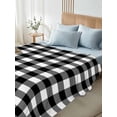 thumbnail image 5 of Farmhouse Checkered Flat Sheets Only Full Size, Soft Breathable Bed Top Sheets for Mattress, Black White Buffalo Plaid Luxury Bedding Flat Sheets for Home Hotel Bedroom Bed Protection, 5 of 9