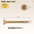 thumbnail image 2 of Deck Screws (#9x3") 65Pcs, Carbon Steel Wood Screw Decking Screws with T25 Torx Drive Head - for Wood Fence, Table, Chairs, Black, 2 of 7