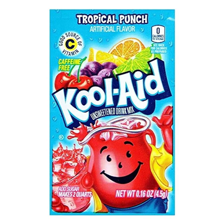Kool-Aid Unsweetened Drink Mix Variety Pack, Assorted Fruity Flavors (Tropical Punch, Cherry, Blue Raspberry Lemonade, Strawberry & Lemon-Lime) Party & Family Drink - 30-Pack Bundle