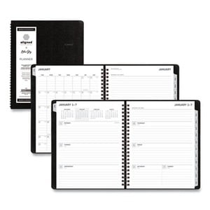 Aligned 2021 Weekly & Monthly Planner 7' x 8.75', Black