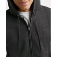thumbnail image 4 of Hanes Ultimate Men's Full-Zip Heavyweight Fleece Hoodie Charcoal Heather S, 4 of 10