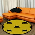 thumbnail image 4 of GZHJMY Round Rugs for Living Room, Cartoon Cat Yellow Non-Slip Coral Velvet Long Runner Rugs, Washable Water Absorbent Mat Carpet for Bedroom Kitchen Kids Room, 4 of 6