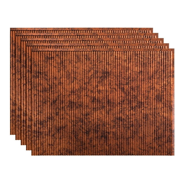 FASÄDE 18in x 24in Rib Moonstone Copper Backsplash Panel (5 Pack)