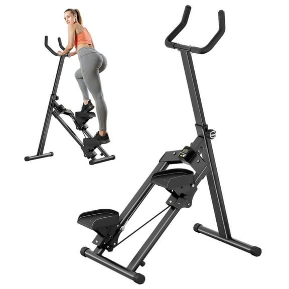 Stair Stepper with Adjustable Resistance for Home - Upgrade Climber Workout Machine with LCD Tracking & Space-Saving Design | Ideal for Home Gym, Apartment & Office