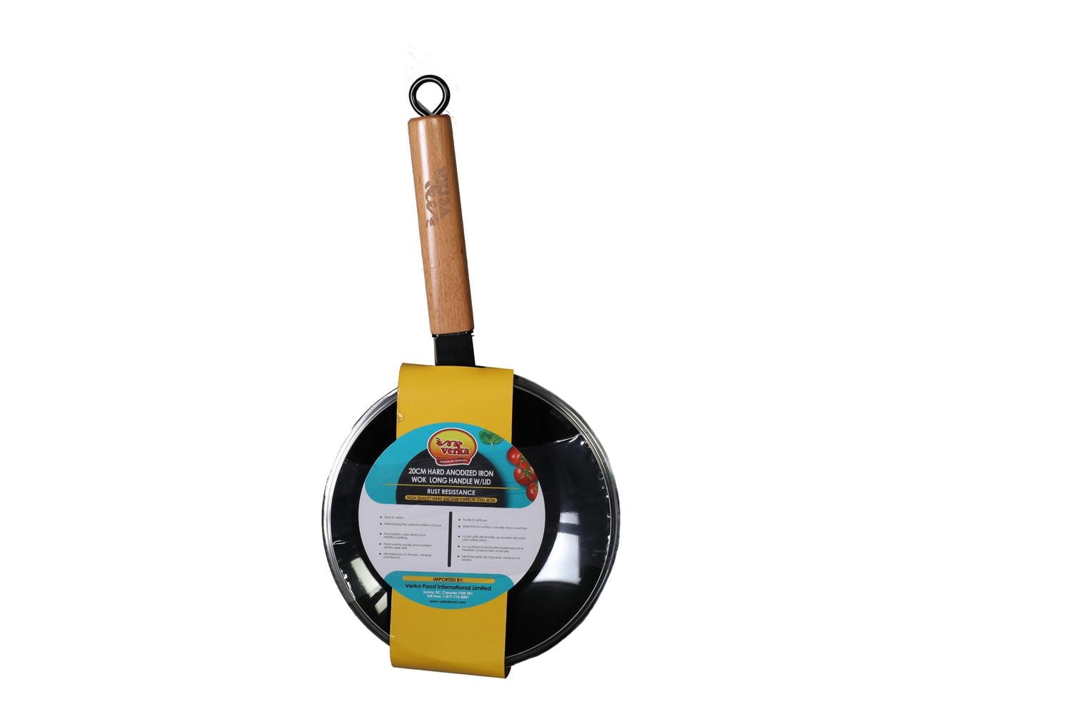 Verka Wok, 20cm, Iron Wok, Karahi, Wok For Induction Cooktop, With Lid