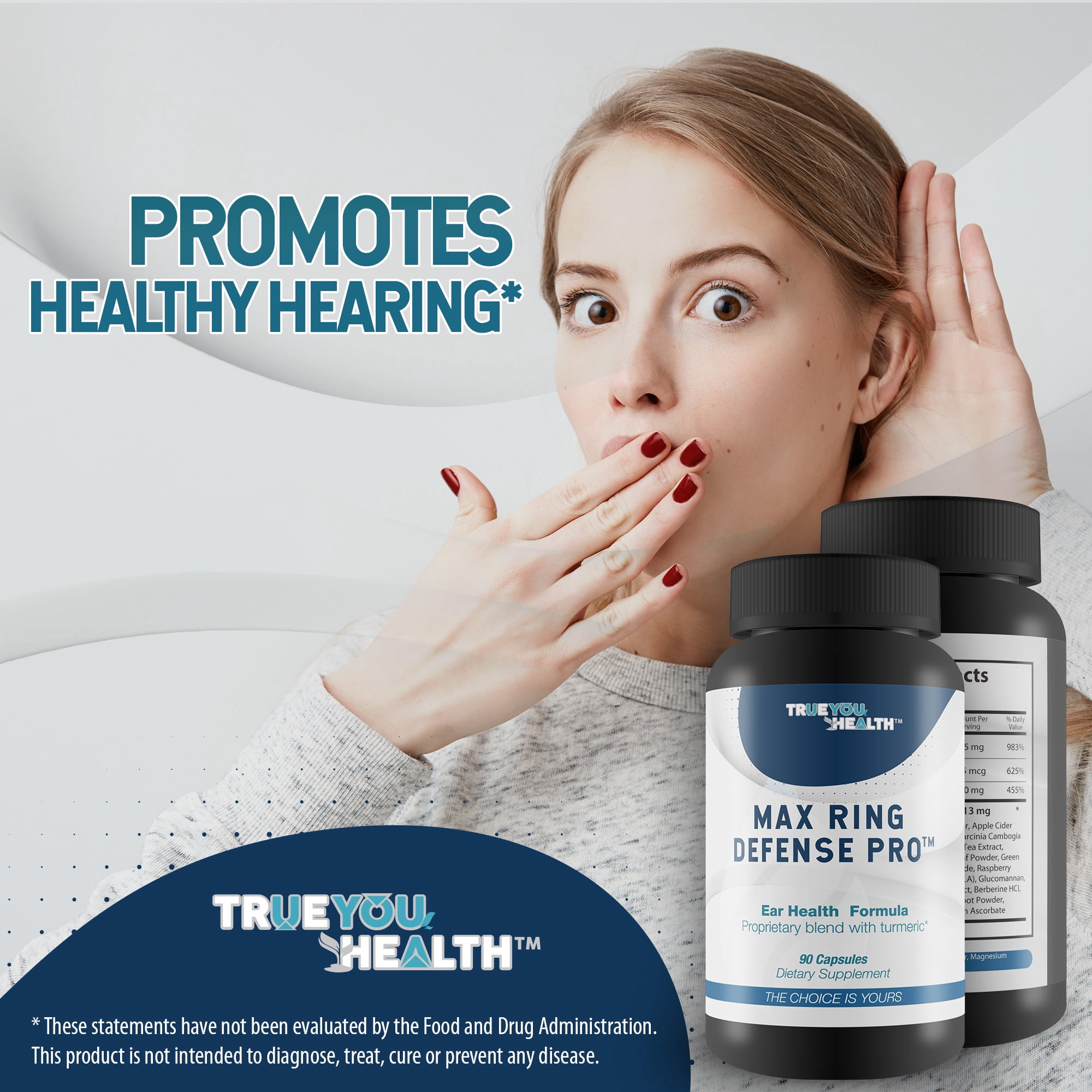 Tinnitus Max Ring Defense Pro - Ear Health Formula - Reduced Ear Ringing & Hearing Loss Support - Contains Turmeric & Garlic to Support Healthy Swelling Response, Improve Circulation to the Inner Ear