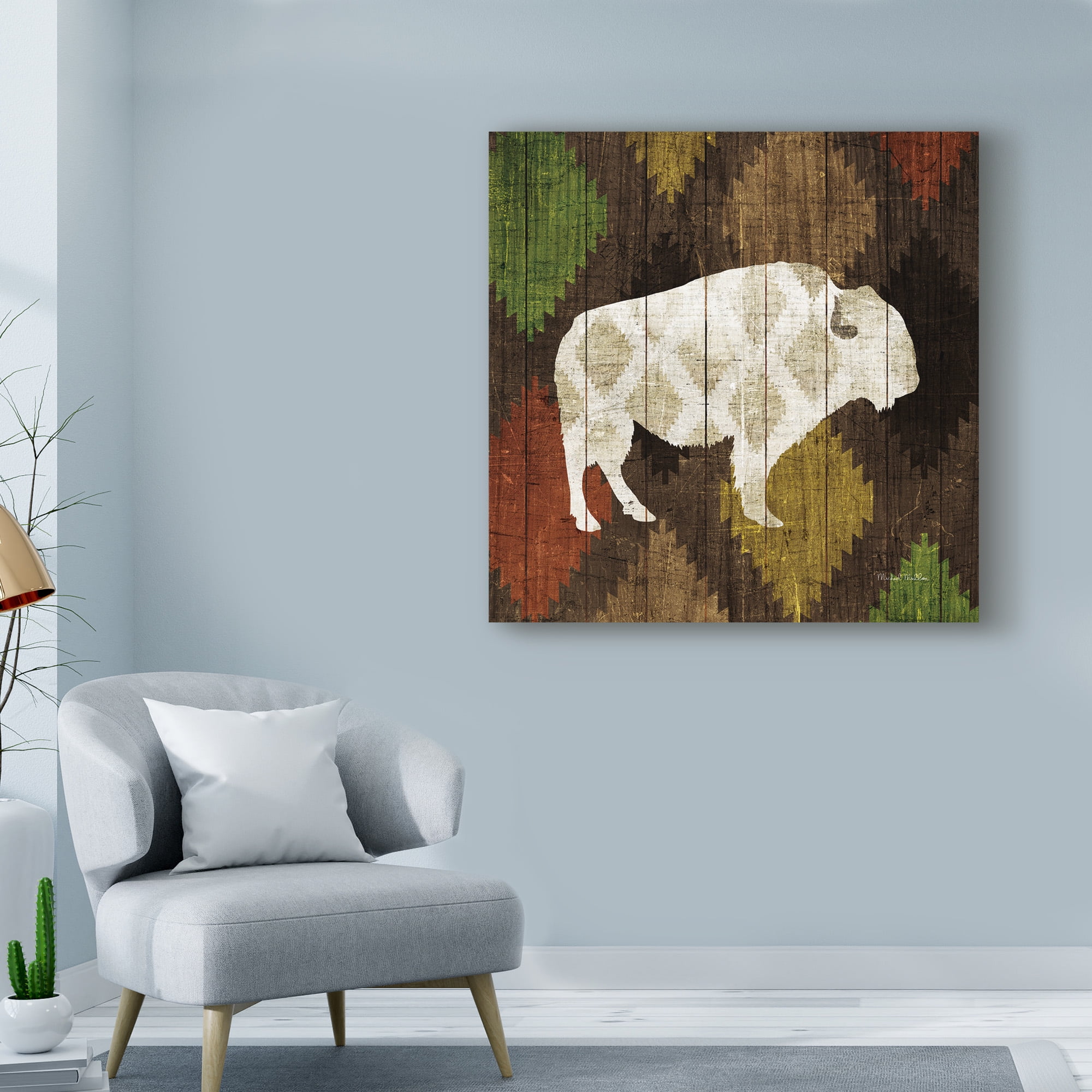 Trademark Fine Art 'Southwest Lodge Buffalo' Canvas Art by Michael Mullan