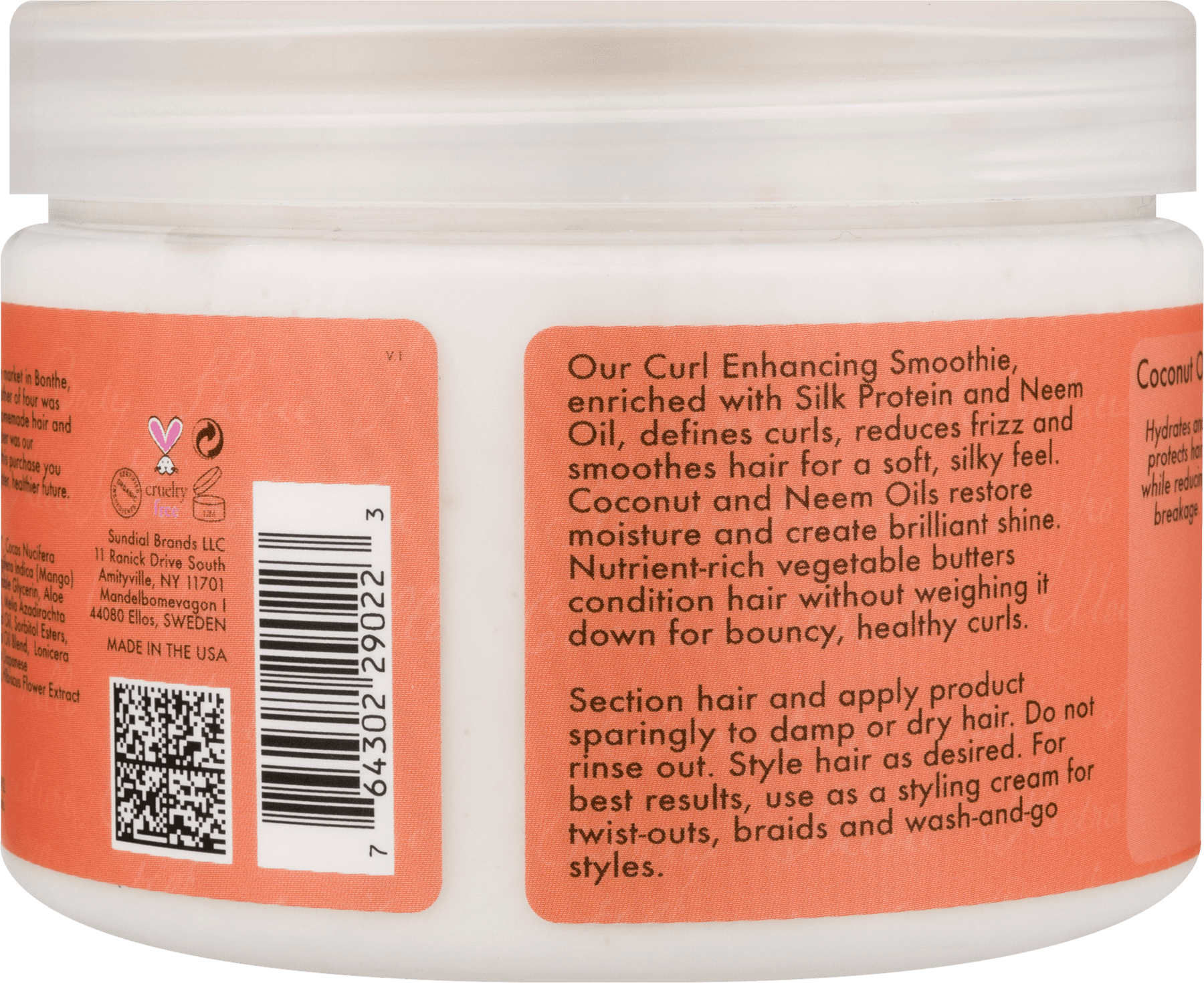 SheaMoisture Curl Enhancing Styling Cream with Silk Protein, Neem & Coconut Oil, 12 oz  (图5)