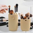 thumbnail image 5 of Silicone Makeup Brush Holder, Travel Makeup Brush Case, Soft Portable Makeup Bag Cosmetic Pouch, Anti-Fall Out Cover, Waterproof, Travel Essentials, 2.8×6.7 Inch Face Brushes Holder,Yellow, 5 of 8